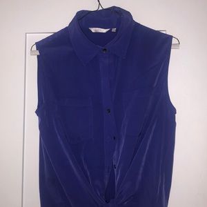 Silk blouse , indigo color and  100% pure silk.